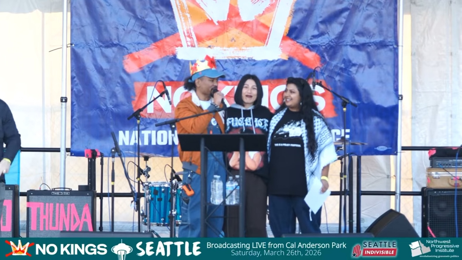 Our Neighbors Keep Us Safe: Sage speaks at the No Kings Rally